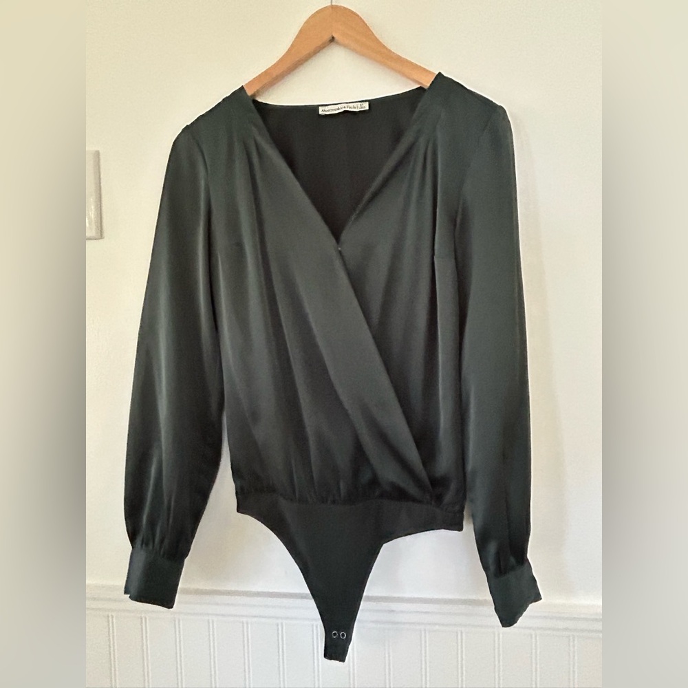 A & F Elegant Dark Green Long Sleeve Bodysuit